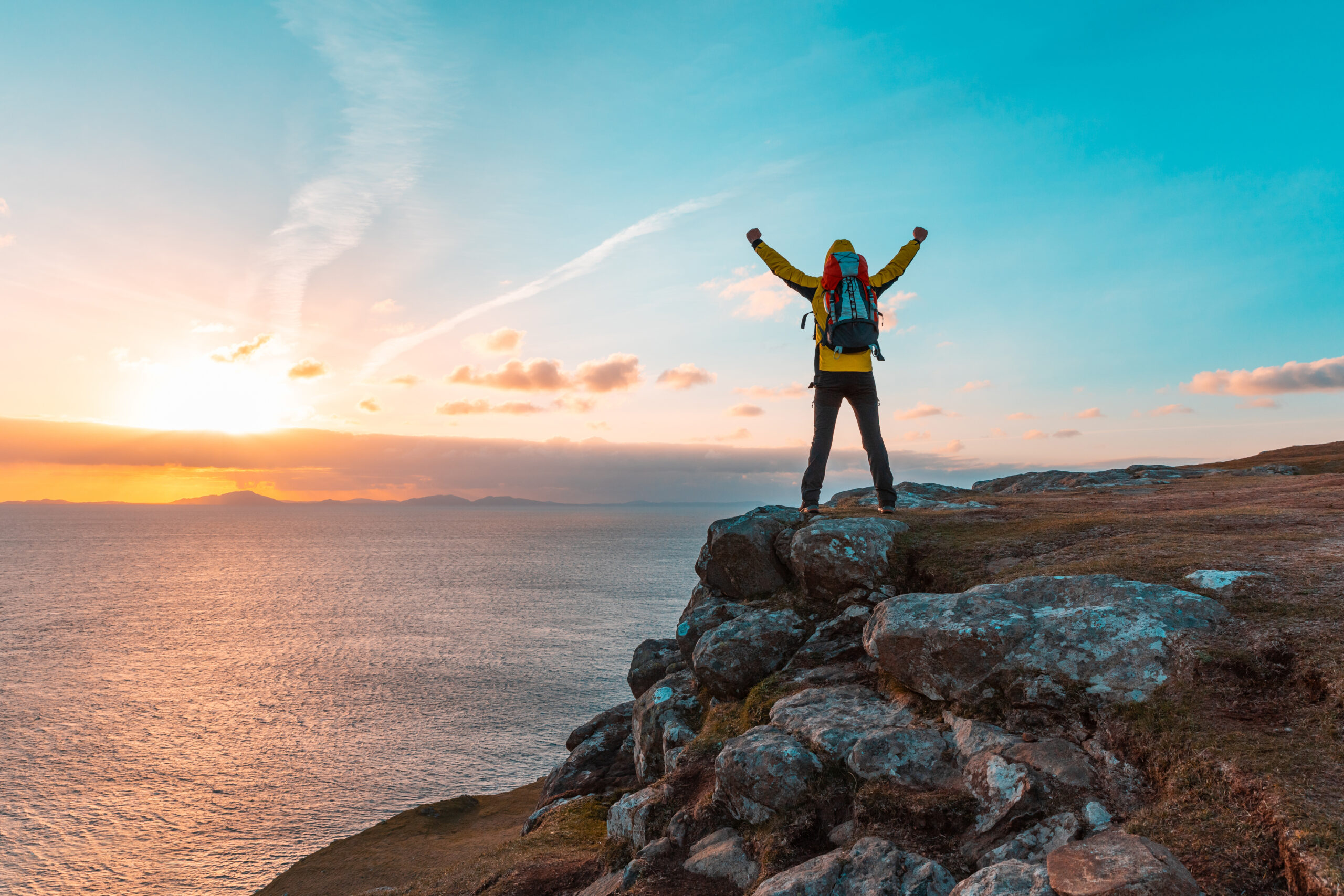 Person reaching the summit